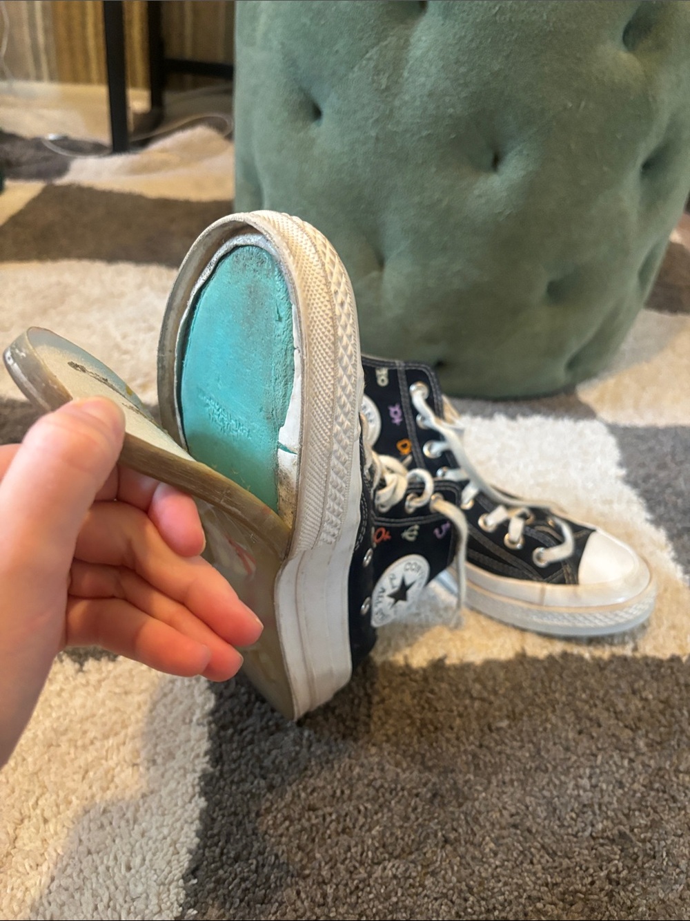 Converse Black High-Top Sneakers with Multicolor Moon Accents - Picture 3 of 5